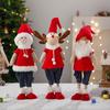 Рождественские украшения в виде куклы с длинными ногами, Санта, снеговик, стоящая милая кукла с длинными ногами, фигурка, зимний настольный декор