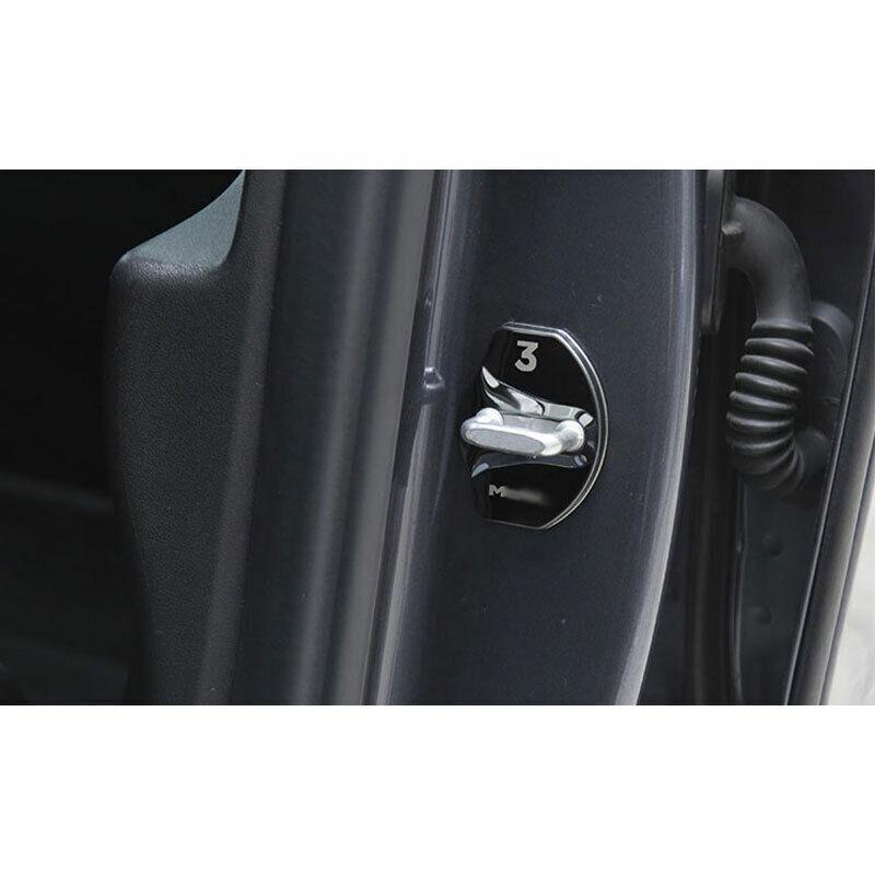 Black Titanium Door Buckle Protection Cover Trim Fit For Tesla Model 3 2017-