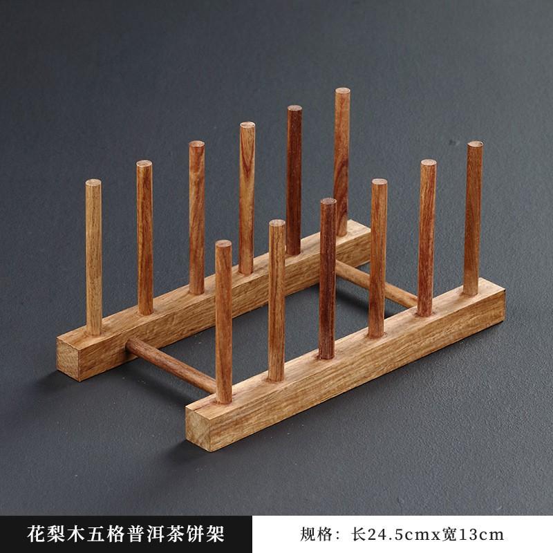 Handcrafted Rosewood Tea Cake Display Stand Puer Storage Rack Wooden Organizer 3/5/7 Capacity