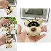 Cute Short Plush Black Bee Dog Pendant Keychain For Car And Bag Accessories