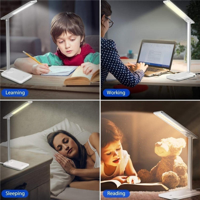 Foldable LED Table Lamp for USB Charging Touch Table Lamp Qi Wireless Phone