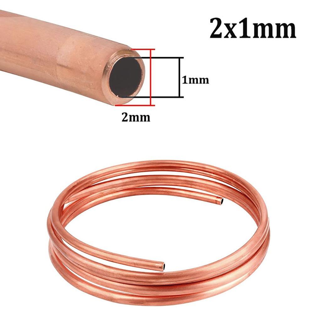 1Pcs New 1 Meter Copper Tube Coil 99.9% Pure Copper Soft T2 Copper OD 2-12mm ID 1-10mm Wire Pipe Airs Conditioner Cooling