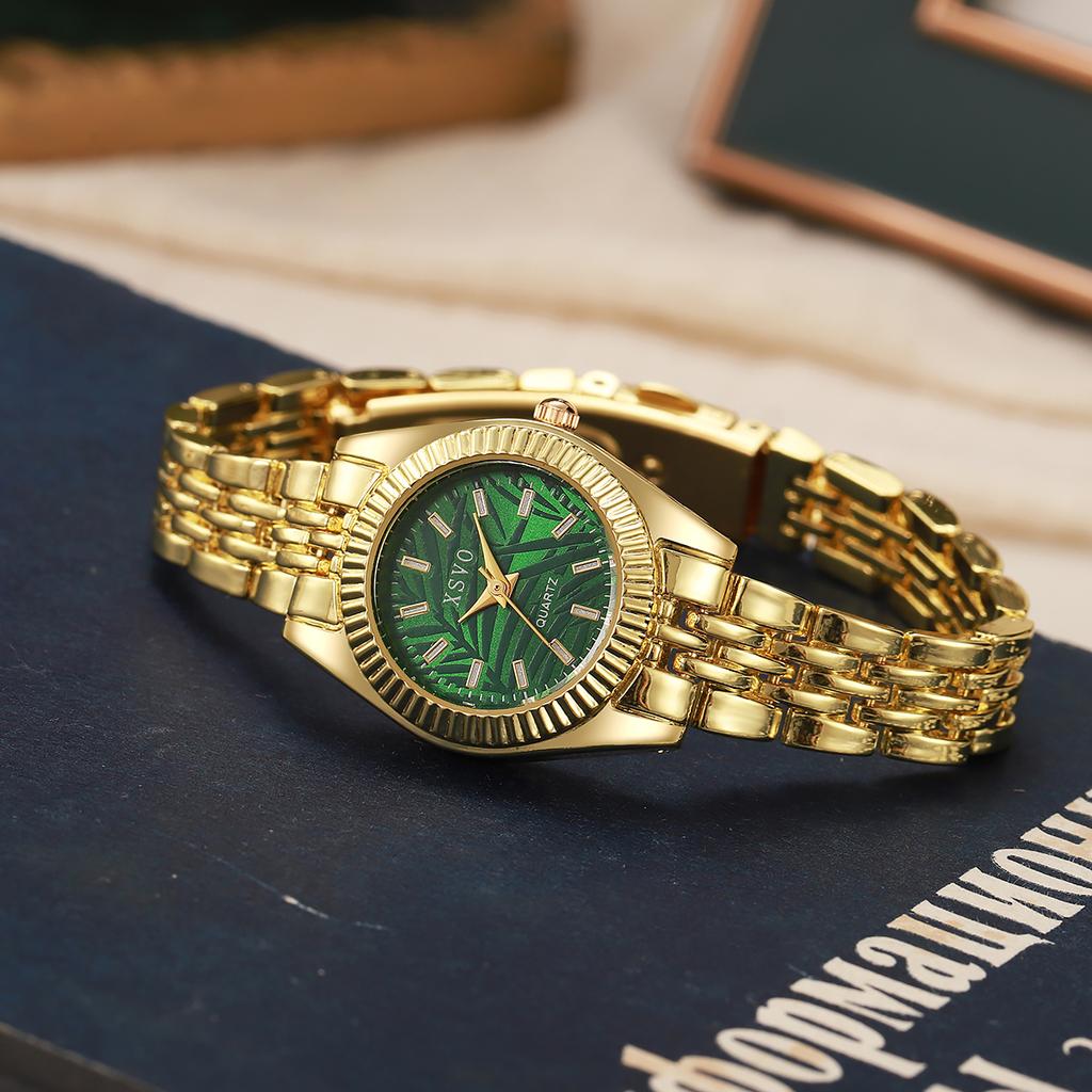 Новый тренд деловой моды, оригинальный дизайн, передовой легкий люкс, золотой стальной ремешок, ретро простые женские кварцевые часы-браслет
