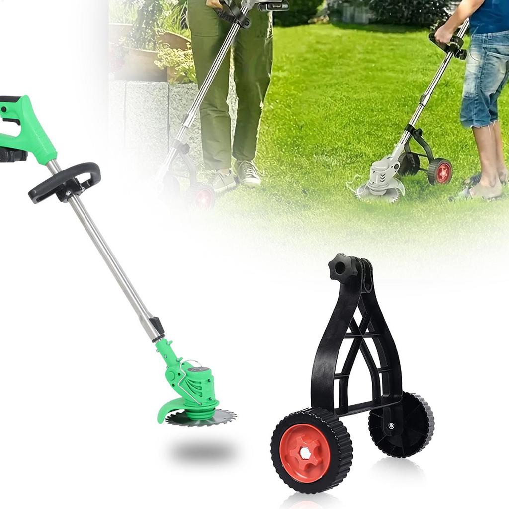1pc Adjustable String Trimmer Support Wheels Push Lawn Mower Stand Auxiliary Wheels Lawn Mower Stand For Brush Cutter Parts