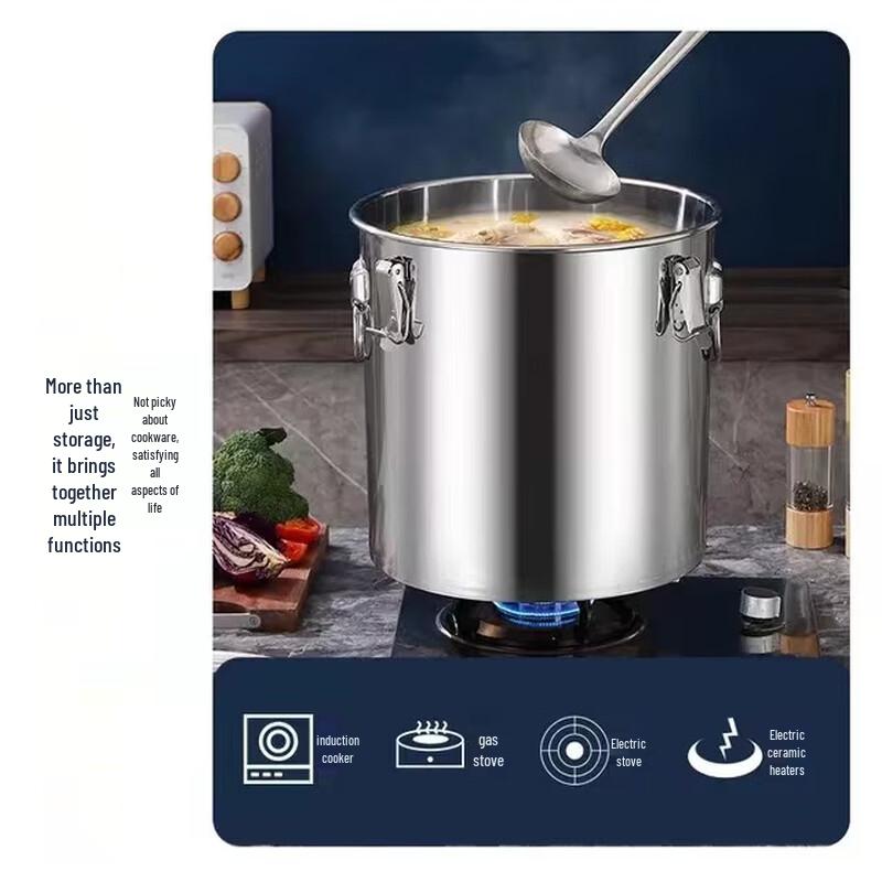 Кастрюля из нержавеющей стали ChuyiQi с крышкой и двойными ручками