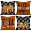 Осенняя клетчатая наволочка с буквой на День благодарения, наволочка для дома, дивана, подушка для спальни, чехол для подушки