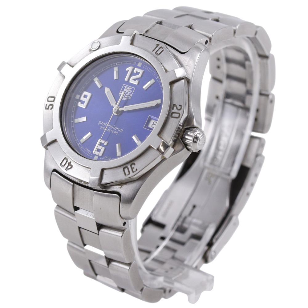 Tag Heuer 2000 Эксклюзивные Часы WN1112 синий Циферблат Нержавеющая Сталь Кварцевые Аналоговый дисплей мужские Б/У