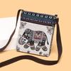 Женская холщовая сумка через плечо - Милый китайский стиль, этнический дизайн мяо, универсальная сумка из плетеной ткани на плечо и для телефона