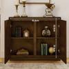V-Shaped Storage Cabinet in Mid-Century Modern Style, Sideboard, Narrow Accent Cabinet for Living Room, Hallway, Kitchen and Coffee Bar, brown