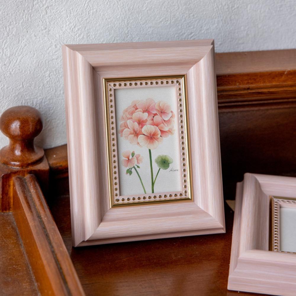 2PCS Mini Antique Picture Frames Rustic Photo Storage Frame Small Frame Desktop Photo Frame Bedroom