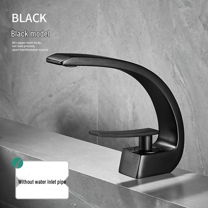 Цвет оружейного металла Латунный смеситель для раковины в ванной с краном горячей и холодной воды для умывальников и столешниц.