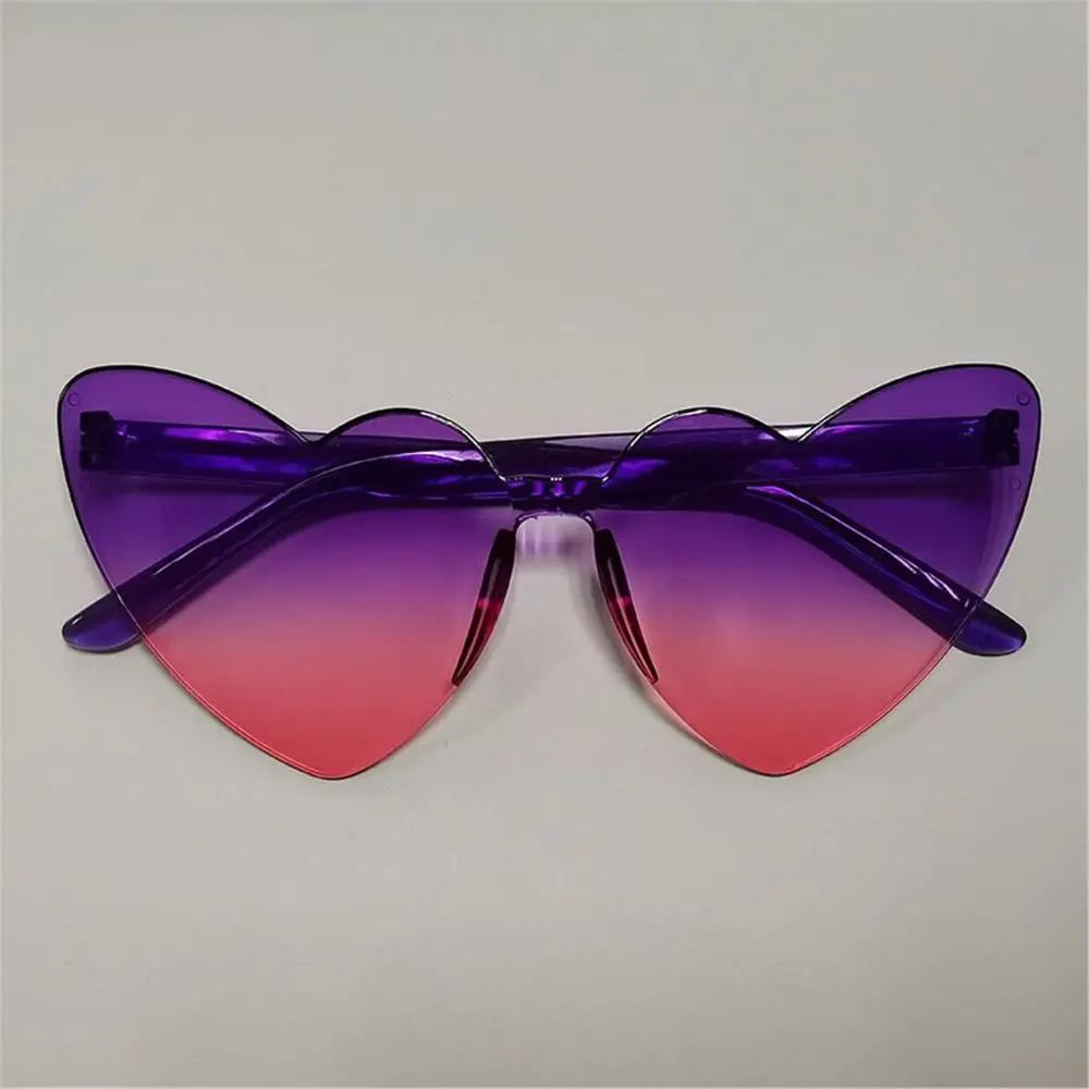 UV Protection Lightweight Comfortable Durable High Quality Multi Colored Lenses Female Male Sun Glasses Heart-shaped