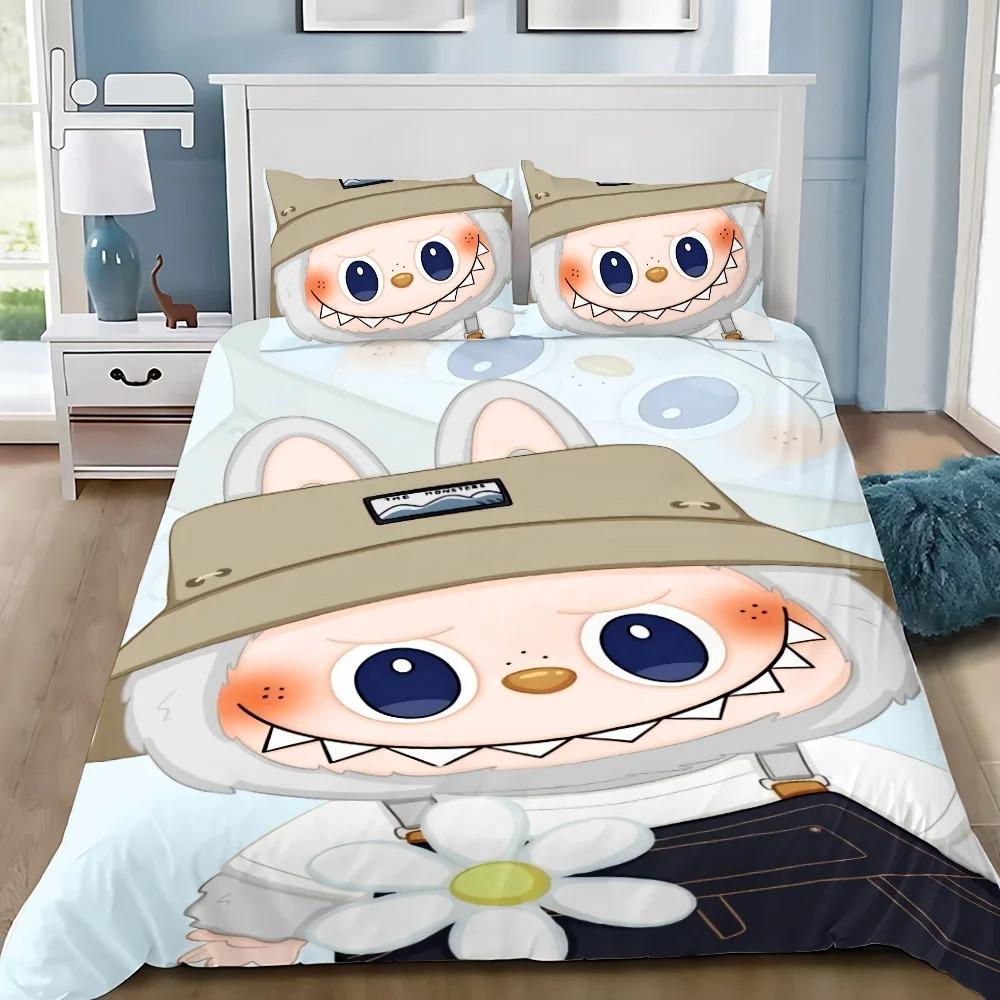 Милый 3D постельный комплект Labu из 2/3 предметов для спальни, Детский подарок, Подростковый, Взрослый, Микрофибра, Двуспальный, Пододеяльник на молнии, Декор комнаты