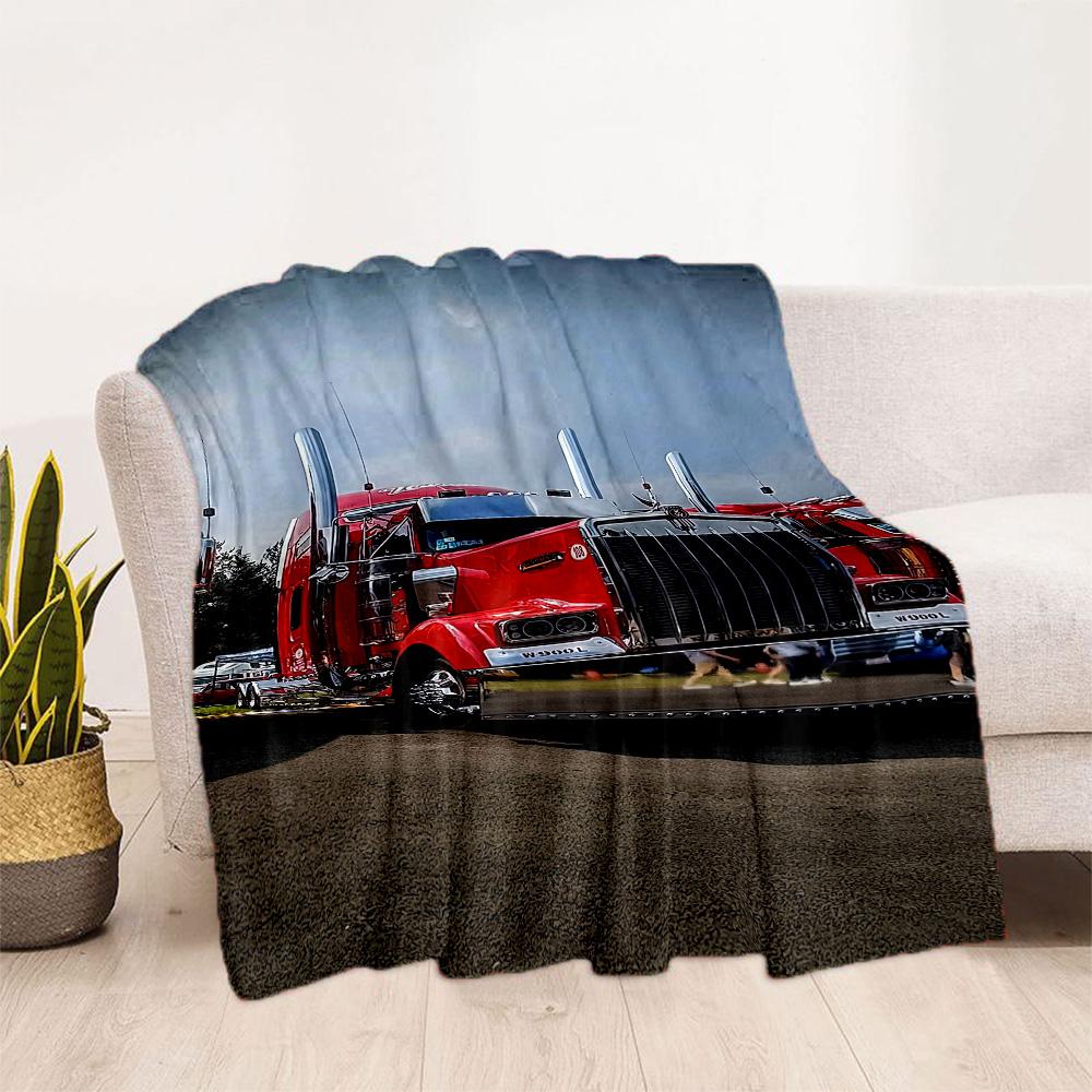 Kw Heavy Trucks Blanket Soft Warm Cozy Suitable For Livingroom Office Seaside Allseason Use Digital Print Perfect Gift For Relatives And Friends