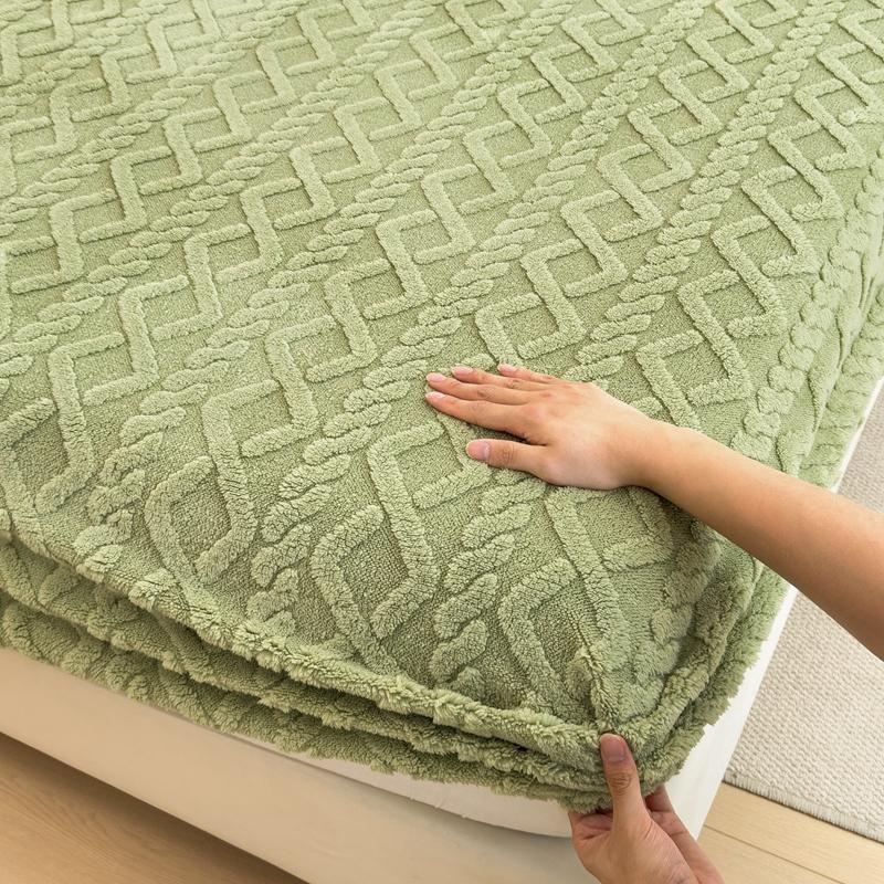 Утолщенная теплая простыня на резинке, однотонное бархатное постельное белье из тафты, двуспальная кровать размера «king-size», чехол для зимнего матраса, мягкий