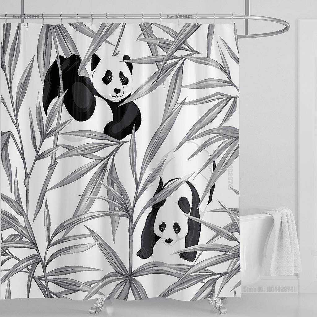 Кошка Собака Смешной Мультяшный Креативная Личность Шторки для Душа Милый 3D Принт ПВХ Ткань С Крючками Водонепроницаемая Декорация для Ванной