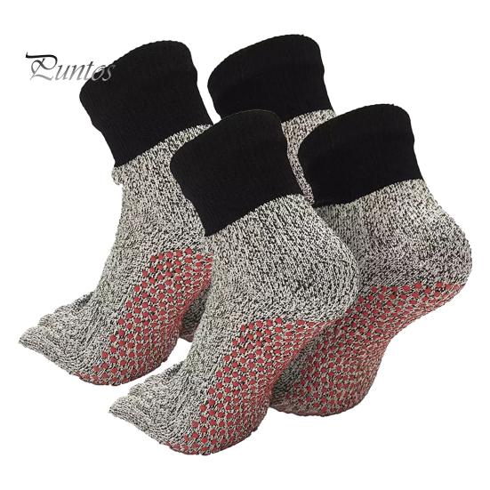 2 Pairs Barefoot Grounding Socks Outdoor Beach Camping Hiking Climbing Five Toes Socks Cut-resistant Men Women Non-slip Silicone Gripper Socks