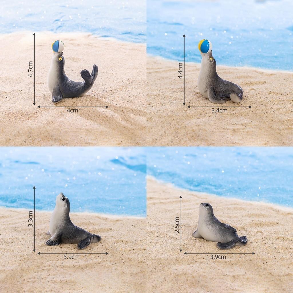 Adorable Resin Sea Lion Figurines Ocean Beach Diy Decoration Cute Miniature Desktop Ornaments
