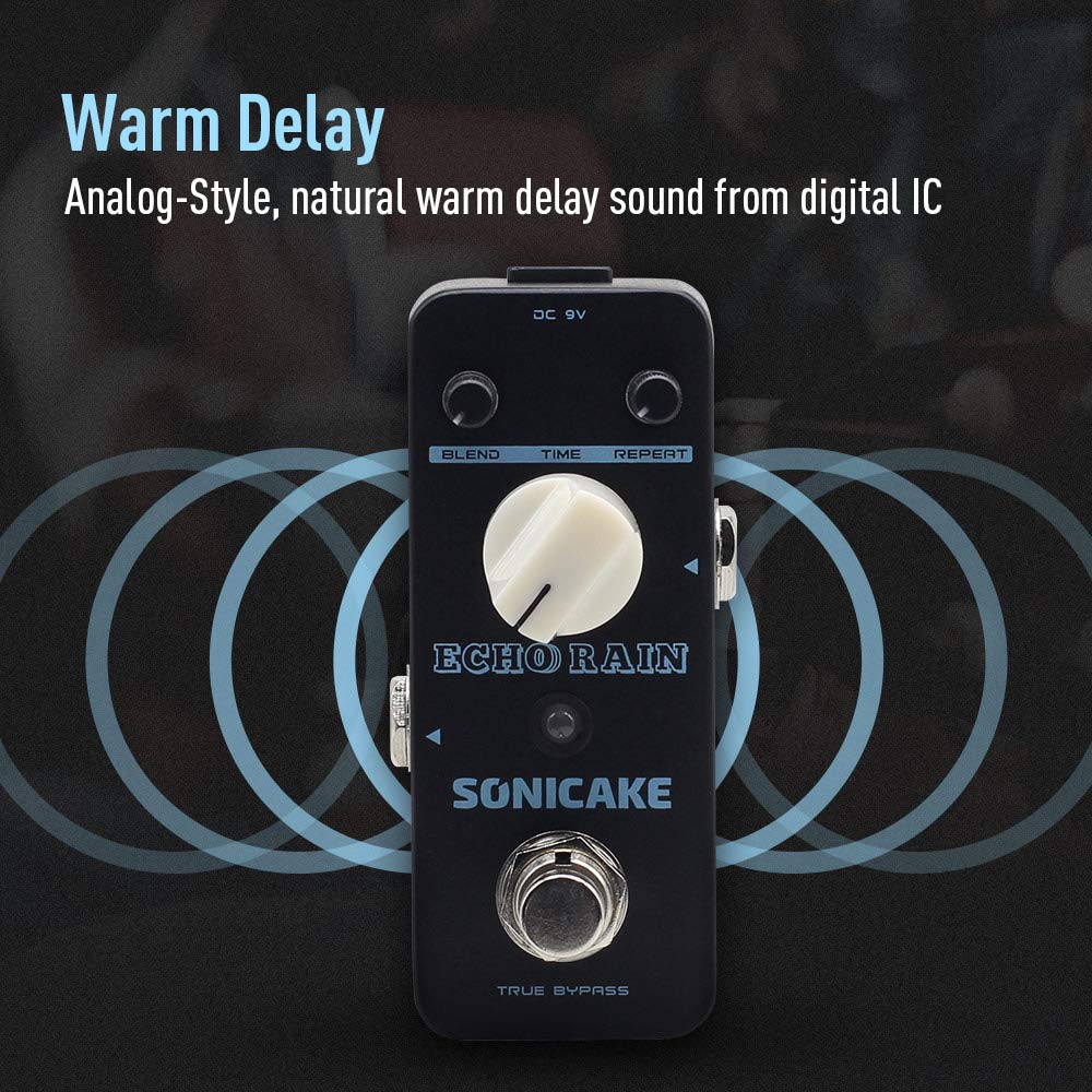 SONICAKE Delay Analog Delay Guitar Hybrid Digital Echo Rain Delay Guitar Effect True Bypass Pedal, Pedal, Pedal,
