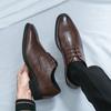 Hot Sale Leather Business Oxfords Shoes Luxury Brand Male Office Shoes Patent Leather Lace-Up Casual Shoes Men Flats
