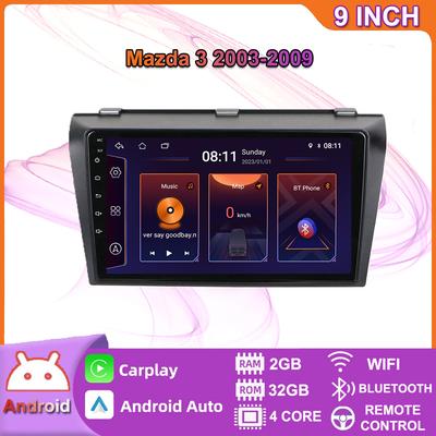 Автомобильный радиоприемник на базе Android Carplay для Mazda 3 2003-2009, мультимедийный видеоплеер, GPS-навигация, WIFI, 2 + 32 ГБ