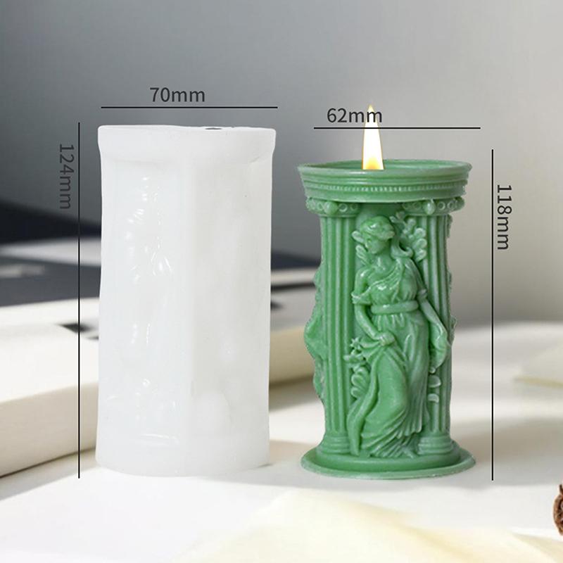 Силиконовая форма для свечей «Греческая богиня Афина», форма для свечей «Римская колонна», форма для изготовления гипса для ароматерапии своими руками