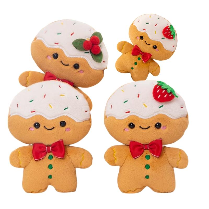 Новые плюшевые куклы серии Cream Gingerbread Fruit Series размером 25 см, для рождественской вечеринки, супермягкие игрушки, подушки, рождественские подарки на Хэллоуин