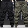 XS-5XL Весна Осень Спортивные штаны Мужские Карго-штаны Пояс на шнурке Много карманов Комбинезон Манжеты на щиколотке Уличная одежда Хип-хоп Длинные брюки
