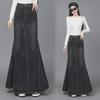 2023 Retro High-Waisted Fishtail Denim Skirt - Women's Slim Fit Long Hip Skirt for Autumn and Winter
