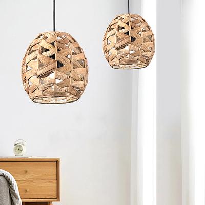 Ручной плетение абажура из соломы, винтажный абажур из ротанга, подвесной абажур