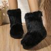 Winter Women Fluffy Faux Fox Fur Boots Woman Plush Warm Snow Boots Luxury Footwear Girls Furry Fur Bottes Fashion Winter Shoe