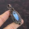 Подвеска из драгоценного камня Owyhee Blue Opal, подвеска из медной проволоки, ювелирное изделие ручной работы, дизайнерская подвеска для подарка, красивые медные украшения