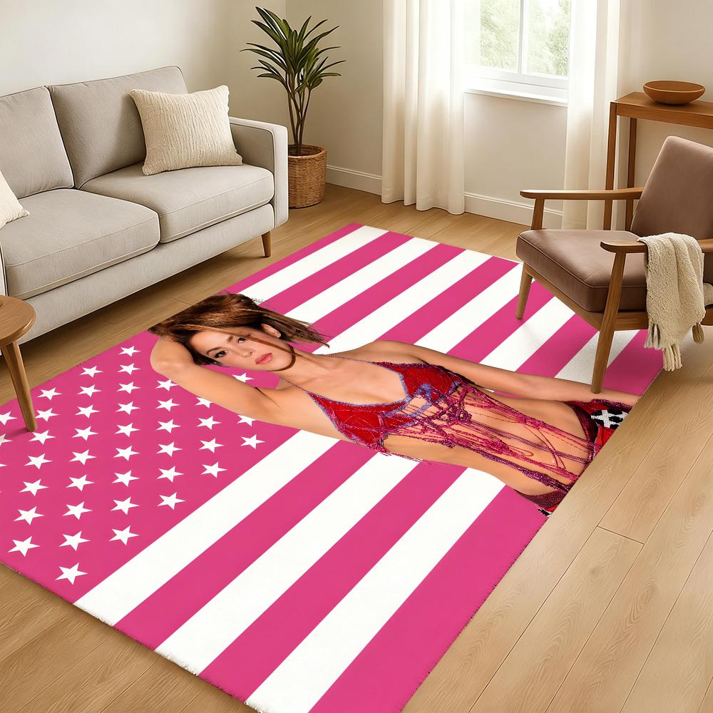Hot Signer S-Shakira Music Floor Mat Soft Thickened Absorbent Non-Slip Bedroom Living Room Door Mat Home Decor Flannel Rugs