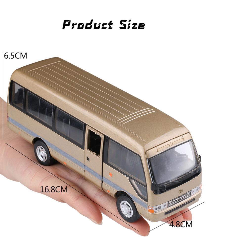 1/32 Toyota Coaster Bus Игровой автомобиль Модель давления Автомобильный игровой симулятор Металлический автобус Игроки для детской коллекции Подарки