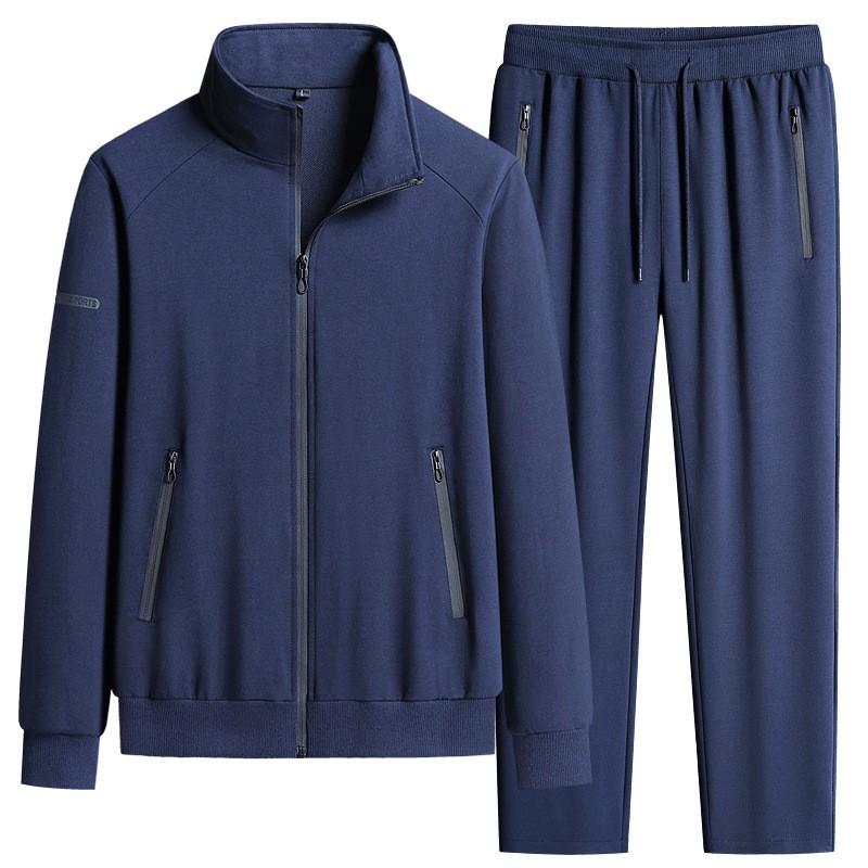 Mens Casual Tracksuit Set Senior Open Cardigan Sweatshirt Plus Size Sportswear
