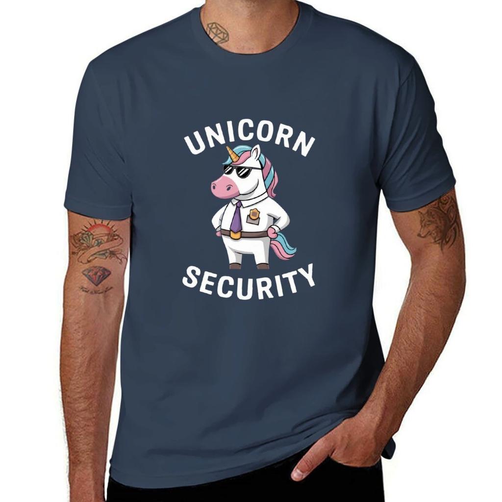 Unicorn Security Officer Funny Dad Unicorn Humor Tshirt Classic Graphic Short Sleeve Top