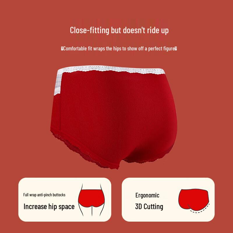 Urban Lady Women's Lucky Year Cotton Lace Briefs 3-Pack