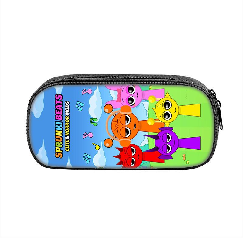 Sprunki Game Character Print Student Single Layer Stationery Storage Bag For Students And Office Supplies
