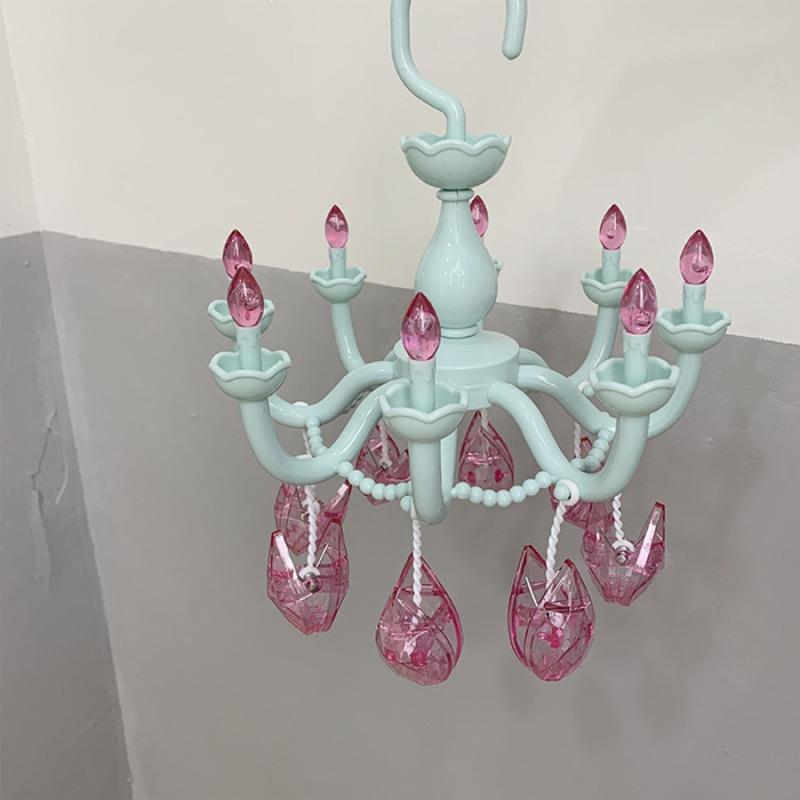 1pc Creative Retro Contrasting Color Crystal Chandeliers Shaped Clothes Drying Rack Bedroom Clothes Drying Decorative Rack Home Decoration Parts