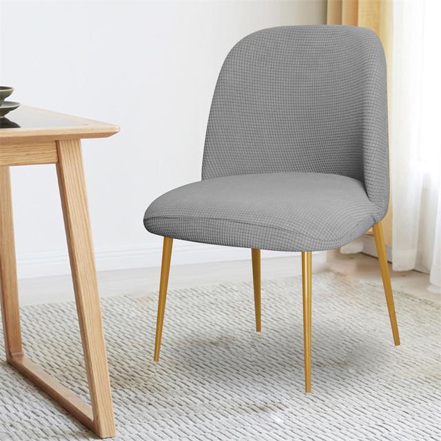 Polar Fleece Stretch Chair Cover Duckbill Curved Dining Chair Slipcover Low Back Stretch Seat Covers For Kitchen Hotel Decor