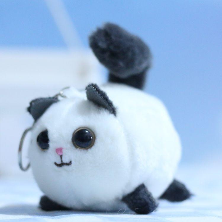 Cute Realistic Cat Plush Pendant Soft Keychain Doll Ideal For Bag Decoration