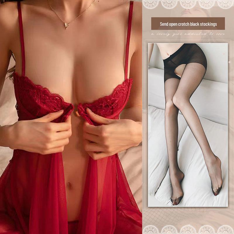 Роскошная ночная сорочка Atmosphere из кружева на косточках и с завязками, источающая чистое желание и элегантность