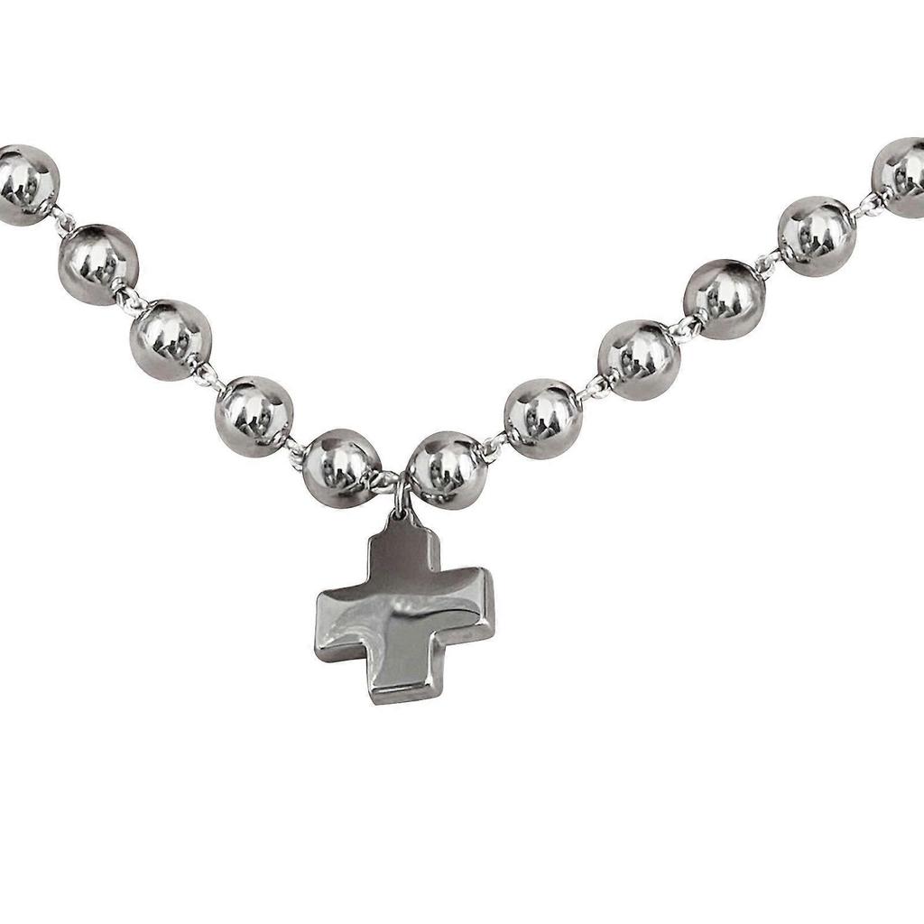 Stylish Beaded Necklace Jewelry Fashionable Crosses Pendant Neckchains Ornament Clavicle Chain Charm for Men and Women