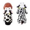 Pet Dog Clothes Cow Shape Warm Fleece Jumpsuits for Small Medium Dogs Puppy Hoodies Chihuahua Yorkshire Costume Coats