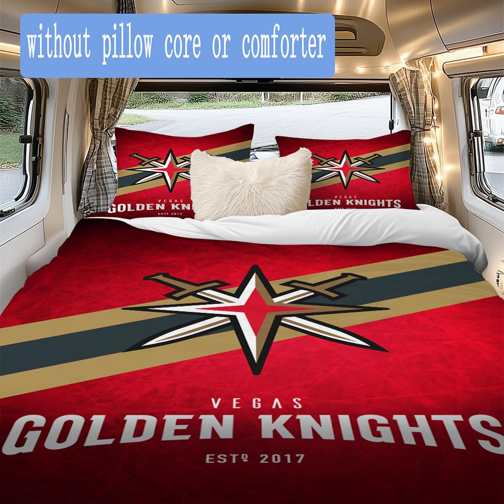 Vegas Golden Knights Print Pattern Bedding,Quilt Set Quilt Cover Pillowcase Home Birthday Gift (1*duvet cover+2*pillowcase,without core)ZSJT0917387