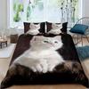 2026 Cat Duvet Cover Set Pet Cats Pattern Twin Bedding Set Cute Kitten For Polyester Mysterious Black Cat King Size Quilt Cover