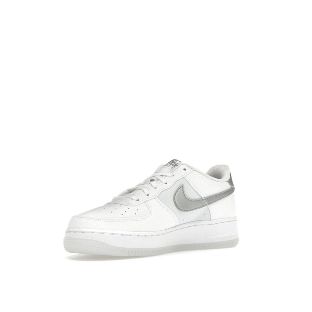 Nike Air Force 1 GS White Football Grey Kids Sneakers Pure-Platinum Metallic-Silver FV3981-100