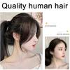 Women Clip-in Bangs Natural Wispy Side Bangs Forehead Hair Extensions Black Brown Girls Air Bangs Fringe Wig Hairpieces