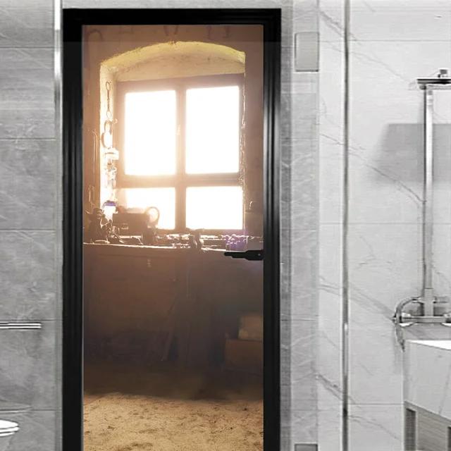 Наклейка на окно и внешнюю дверь для гостиной, спальни, сделай сам, самоклеящиеся обои, домашний декор, дверной плакат, ремонт, легко наклеивается