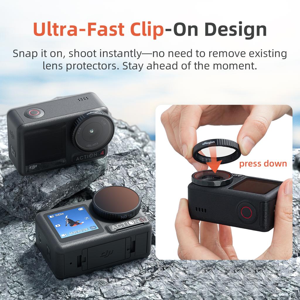 Набор фильтров UV CPL ND8 ND16 ND32 ND64 в алюминиевой раме для экшн-камер DJI OSMO Action 5pro 4 3 Аксессуары